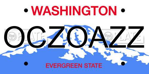 OCZOAZZ Washington License Plate