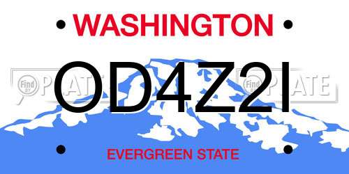 OD4Z2I Washington License Plate