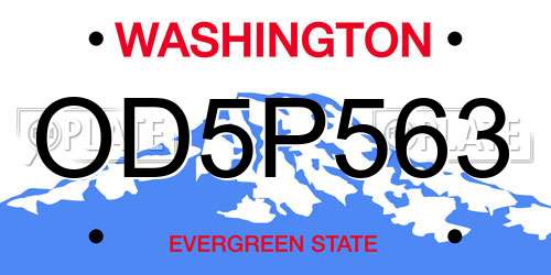 OD5P563 Washington License Plate