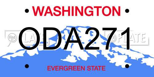 ODA271 Washington License Plate
