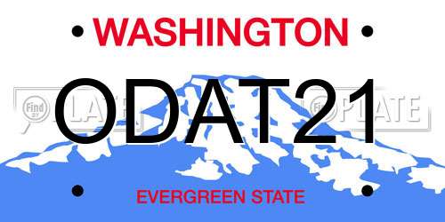 ODAT21 Washington License Plate