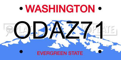 ODAZ71 Washington License Plate