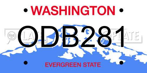 ODB281 Washington License Plate