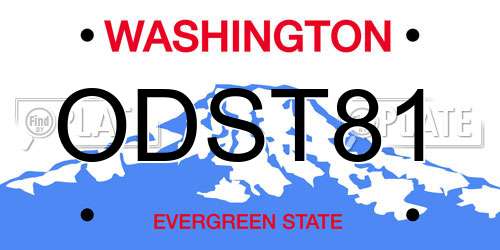ODST81 Washington License Plate