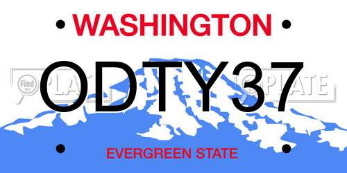 ODTY37 Washington License Plate