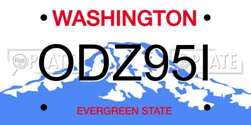 ODZ95I Washington License Plate