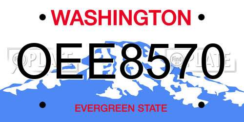 OEE8570 Washington License Plate