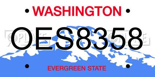 OES8358 Washington License Plate