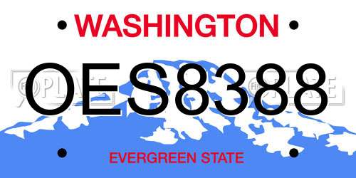 OES8388 Washington License Plate