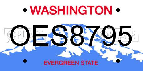 OES8795 Washington License Plate