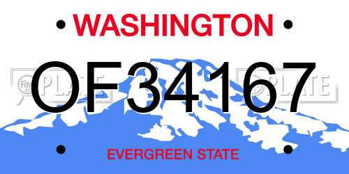 OF34167 Washington License Plate