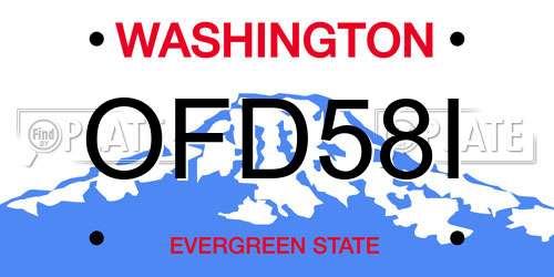 OFD58I Washington License Plate