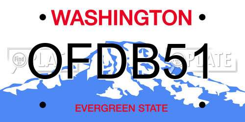 OFDB51 Washington License Plate