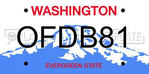 OFDB81 Washington License Plate