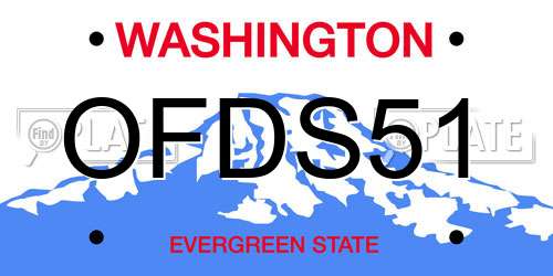 OFDS51 Washington License Plate