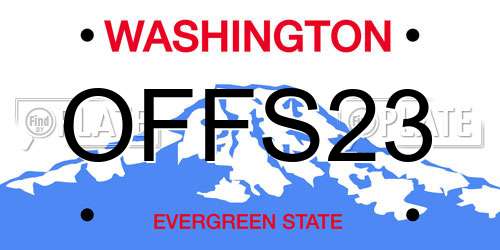 OFFS23 Washington License Plate