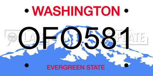OFO581 Washington License Plate