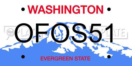 OFOS51 Washington License Plate