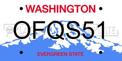 OFQS51 Washington License Plate