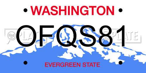 OFQS81 Washington License Plate