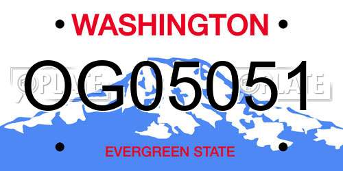 OG05051 Washington License Plate