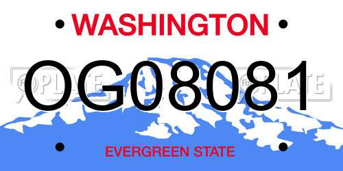 OG08081 Washington License Plate