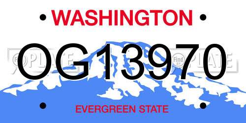 OG13970 Washington License Plate