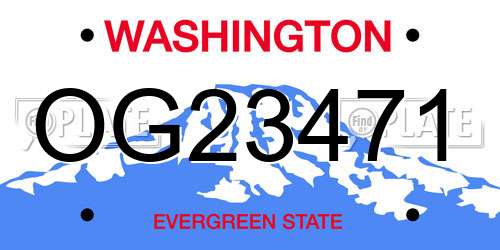 OG23471 Washington License Plate