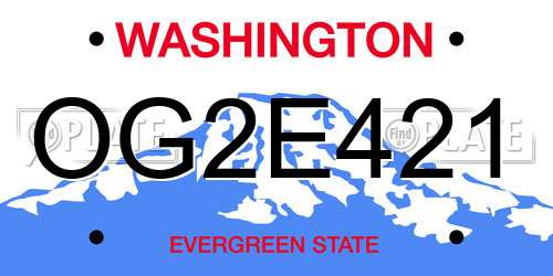 OG2E421 Washington License Plate