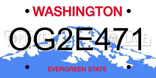 OG2E471 Washington License Plate