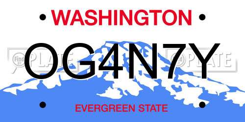 OG4N7Y Washington License Plate