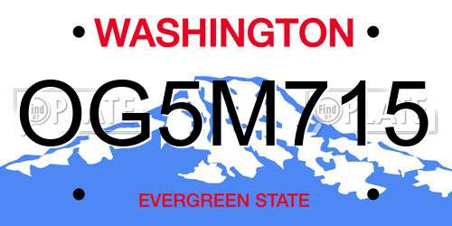OG5M715 Washington License Plate