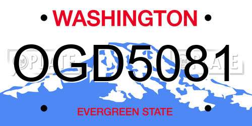 OGD5081 Washington License Plate