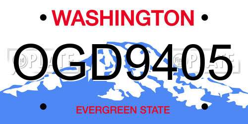 OGD9405 Washington License Plate