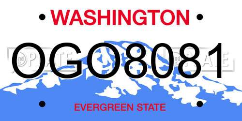 OGO8081 Washington License Plate