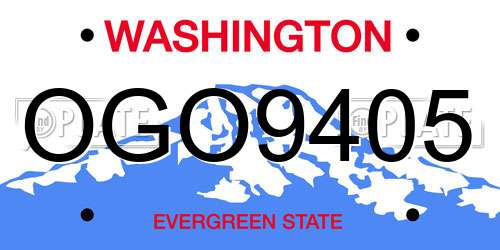 OGO9405 Washington License Plate