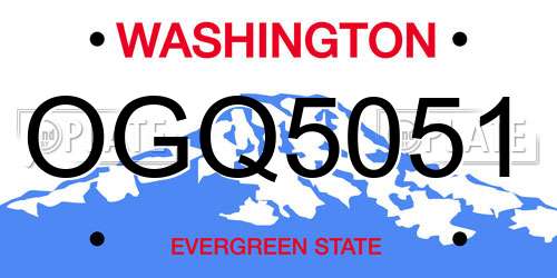 OGQ5051 Washington License Plate