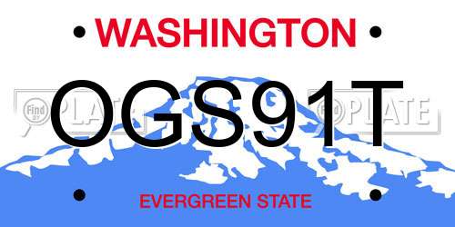 OGS91T Washington License Plate