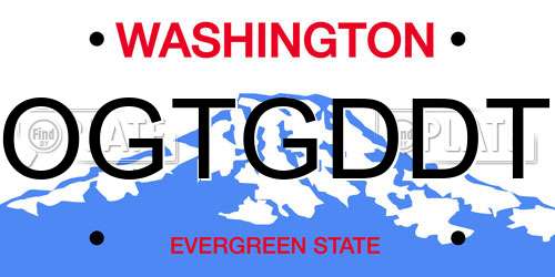 OGTGDDT Washington License Plate