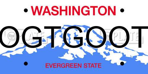 OGTGOOT Washington License Plate