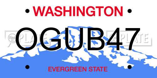 OGUB47 Washington License Plate