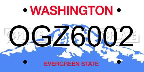 OGZ6002 Washington License Plate