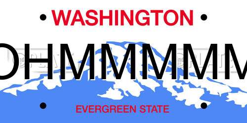 OHMMMMM Washington License Plate