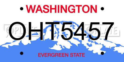 OHT5457 Washington License Plate