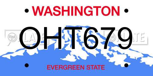 OHT679 Washington License Plate