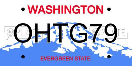 OHTG79 Washington License Plate