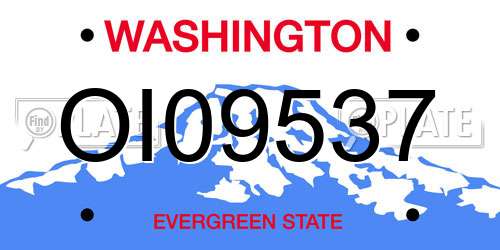 OI09537 Washington License Plate