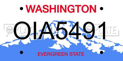 OIA5491 Washington License Plate