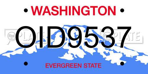 OID9537 Washington License Plate