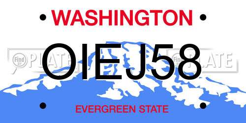 OIEJ58 Washington License Plate